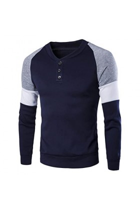 Zannycn Sweat-shirt à capuche pour homme - Style décontracté - Couleur bloquante - Slim - Chaud - Pour les loisirs - Avec cap
