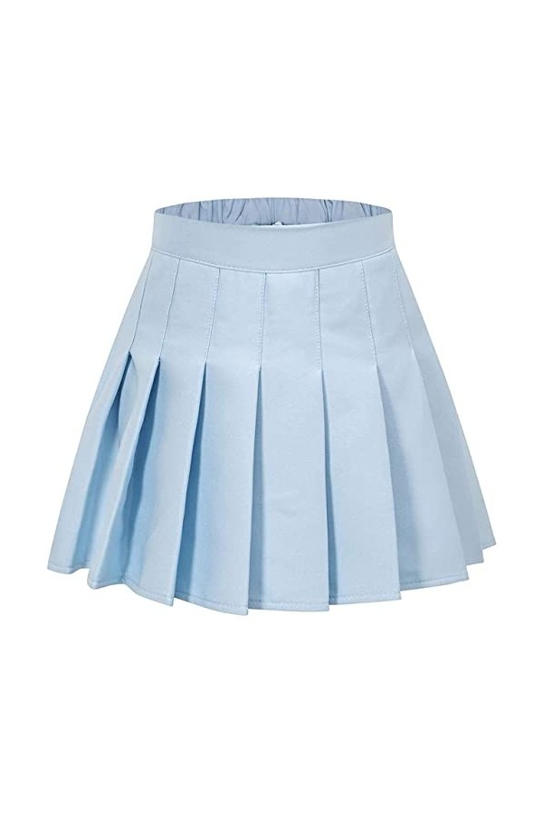 SANGTREE Mini jupe plissée pour femme avec bande extensible confortable et décontractée Taille XS à 4XL, Rouge avec rayures, 