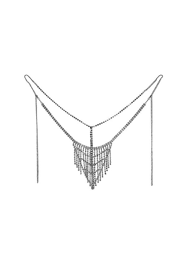 OhMill Femme Culotte à Franges en Strass Strings Fesse Nue sous-Vêtement Erotique T-Back Vêtement de Nuit Lingerie pour Ajout