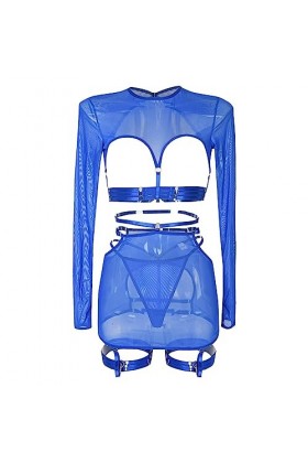 Nuisette Sexy Femme Sensuelle Ensemble de 5 pièces de Lingerie Amusante pour Femmes, Haut à Manches Longues personnalisé en D