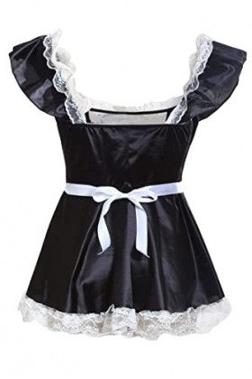 Japsom Costume de soubrette sexy pour femme - Noir - Taille XL