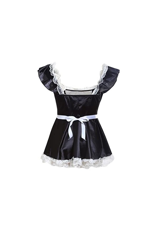 Japsom Costume de soubrette sexy pour femme - Noir - Taille XL