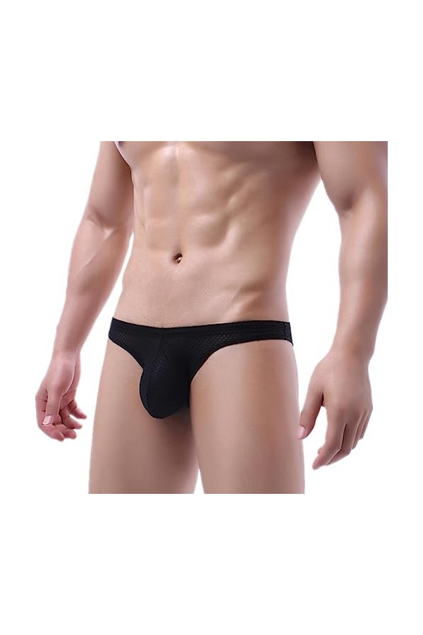 PONNYC 2Pcs Sexy Hommes sous-vêtements Slips sous-vêtements Respirants Hommes Slips Voir à Travers Bikini Hommes Lingerie Mes