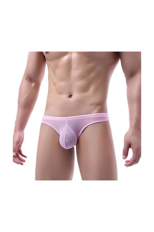 PONNYC 2Pcs Sexy Hommes sous-vêtements Slips sous-vêtements Respirants Hommes Slips Voir à Travers Bikini Hommes Lingerie Mes