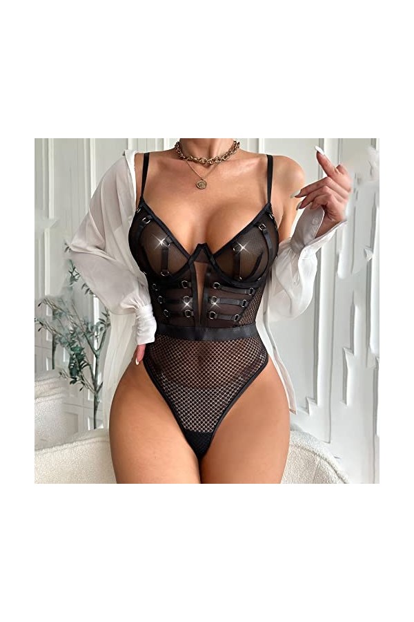 PYUIYY 2023 de pêche évider chaîne en métal Ensemble de sous-vêtements Sexy Corset Body
