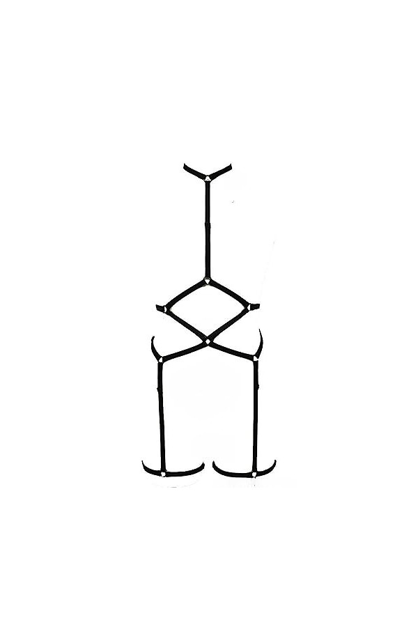 TaozhuangN0282 Ceinture élastique gothique sexy pour mariage Taille haute Style punk creux