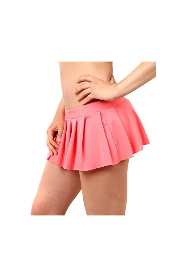 Mini jupe, courte, sexy, pour femme, rose, M