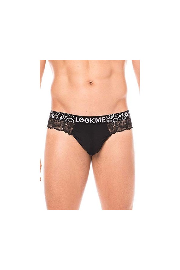 Look Me String Noir en Dentelle délicate