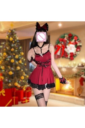 Fulidngzg Robe de Noël pour femme - Robe potelée - Taille XXL - Grande taille - Robe de Noël - Tenue érotique du Nouvel An - 