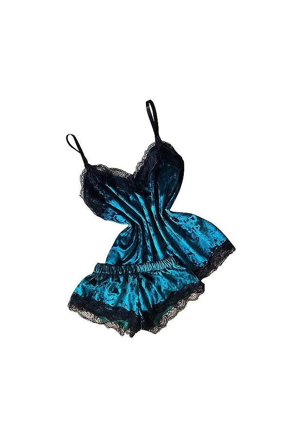 Plus Grande tailleEnsemble de Lingerie érotique Pyjama Femme Sexy, Vert, M