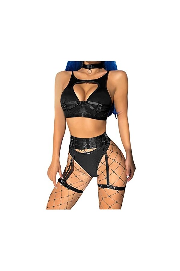 Lingerie Femme Sexy Ensemble Homme Sexy Hot y28.k Femmes Sexy Maille élastique Ceinture Demi jarretière surbuste Haut et Culo