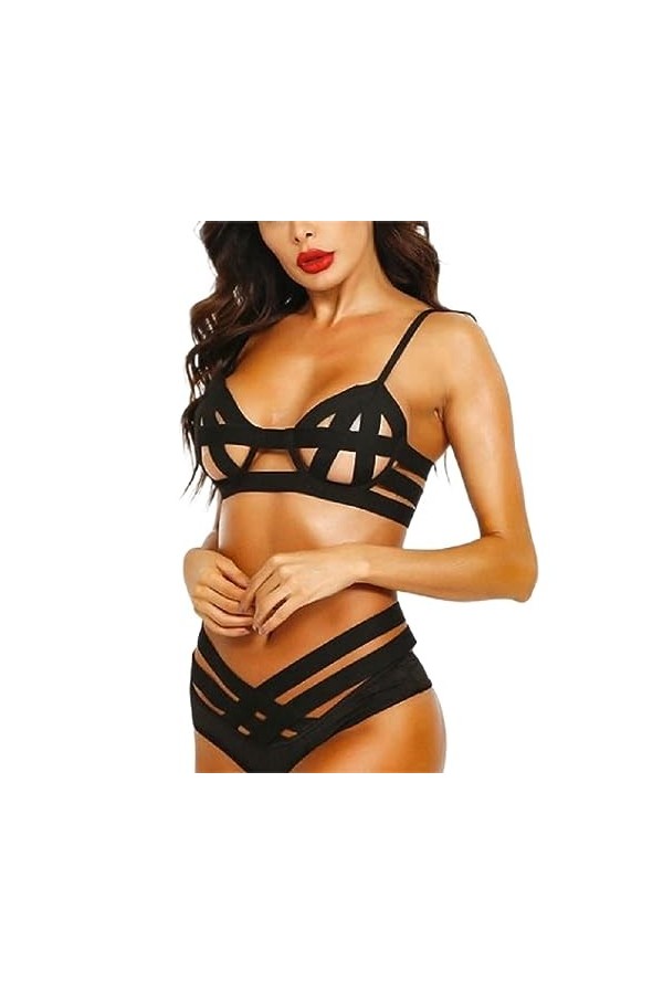 Costume de Femme de chambrePyjama Sexy de Lingerie érotique à Trois Points, 4, M