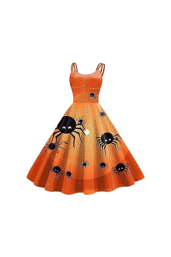 ADMAY Costume de sorcière Pirate Halloween Costume Femme Diable Femme Halloween Imprimé Sans Manches Femme Au Foyer des Année