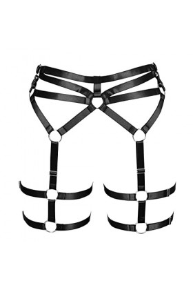 BBOHSS Femmes Body Harnais Mode Garter Hollow Chaussettes Mode Garter Band Punk Gothique Halloween Carnaval Accessoires 2 No