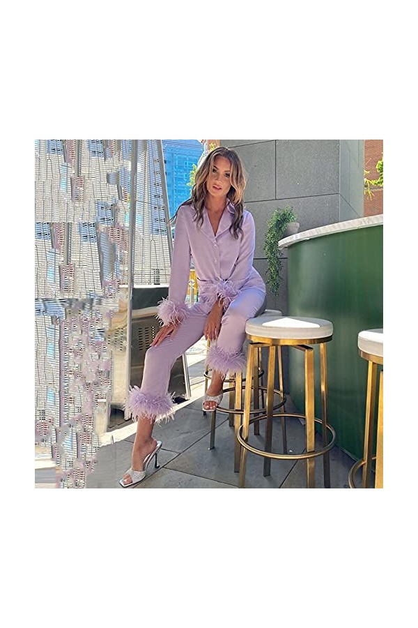 Ncenglings Femmes Lingerie Body avec Ceinture De Jardin Bouton de Couleur Solide Camis + Pantalon Long vêtements de Nuit 2 pi