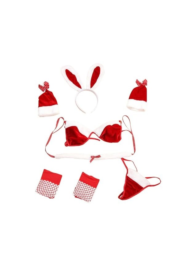 Lingerie De Noël Sexy pour Femme – Mode Dos Nu À Lacets, Dos Nu, Ensemble De Cinq Pièces Érotiques, Créativité, Coutures en D