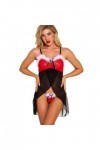 Ensembles De Lingerie pour Femmes - Costume Uniforme De Noël Tentation De Bretelles en Maille Transparente Sexy, Bretelles Aj