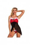 Ensembles De Lingerie pour Femmes - Costume Uniforme De Noël Tentation De Bretelles en Maille Transparente Sexy, Bretelles Aj