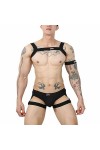 Harnais String Ensemble Lingerie Hommes Corps Poitrine Sangles G String sous-Vêtements Sexy Jambe Anneau Costume Jockstrap-No