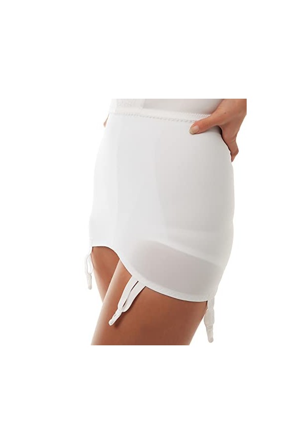 Porte-jarretelles pour femme avec clips Noir ou blanc, blanc, 5XL