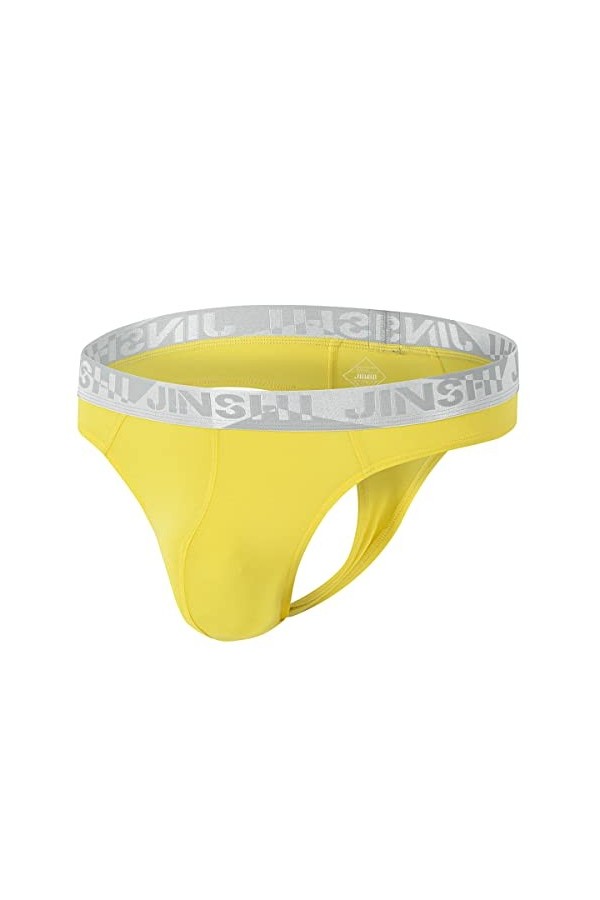 ZUOLAIYIN Tanga Homme avec Grand Renflement Poche Hommes String Grande Poche Tangas pour Hommes String Homme Sexy Noir Bambou