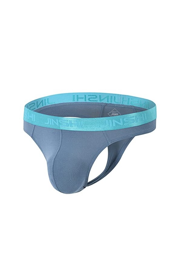 ZUOLAIYIN Tanga Homme avec Grand Renflement Poche Hommes String Grande Poche Tangas pour Hommes String Homme Sexy Noir Bambou