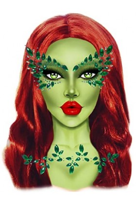 Leg Avenue - Poison adhesive face jewels, Taille Unique Vert 