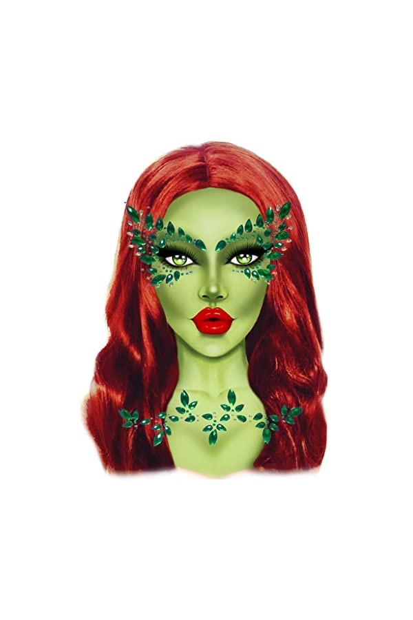 Leg Avenue - Poison adhesive face jewels, Taille Unique Vert 