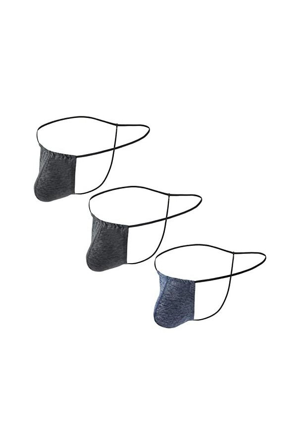 FEOYA 3 pcs G-String Homme Thong Sexy Slips Tanga Taille Basse sous-vêtement Respirant Confortable T-Back Thong Briefs B1 M
