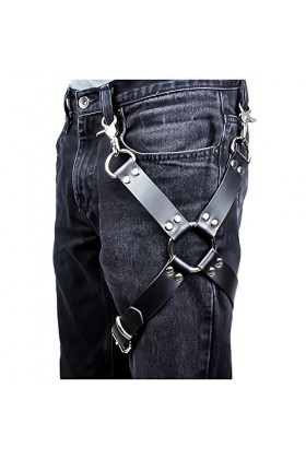 keland Jarretières en cuir punk sexy jambe de jarretière jambe jarretelles dames ou sangles réglables de ceinture pour hommes