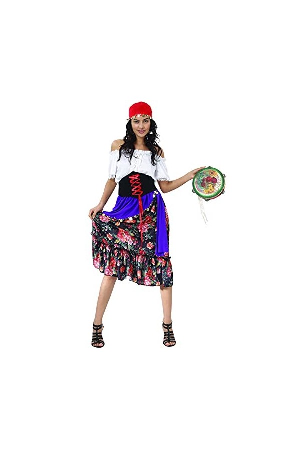 DEGUISE TOI - Déguisement bohémienne fleurie femme - M