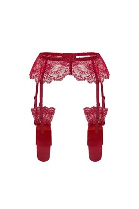 Pince-Jarretelles en Dentelle pour Femmes avec Porte-Jarretelles et Bas