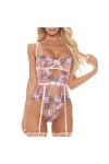 Femme Sexy Porte Jarretelles Dentelle Soutien-Gorge Lingerie Femme Combinaison Dessous Sexy Lingerie Dentelle Bodys Sexy Femm