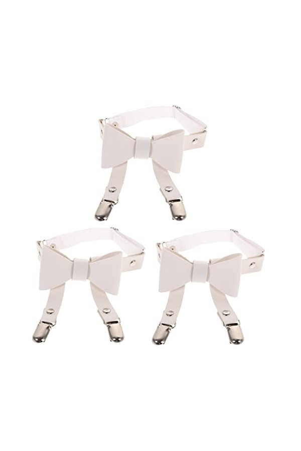 Abaodam 3 Pièces Nœud Papillon En Cuir Pu Suspendu Ceinture Élastique Ceinture Punk Ceinture Taille Haute Femmes Jambe Cuisse