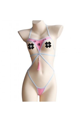 SINROYEE Lingerie japonaise sexy pour costumade – Sous-vêtements coquins danime – Lingerie une pièce Rose 5 