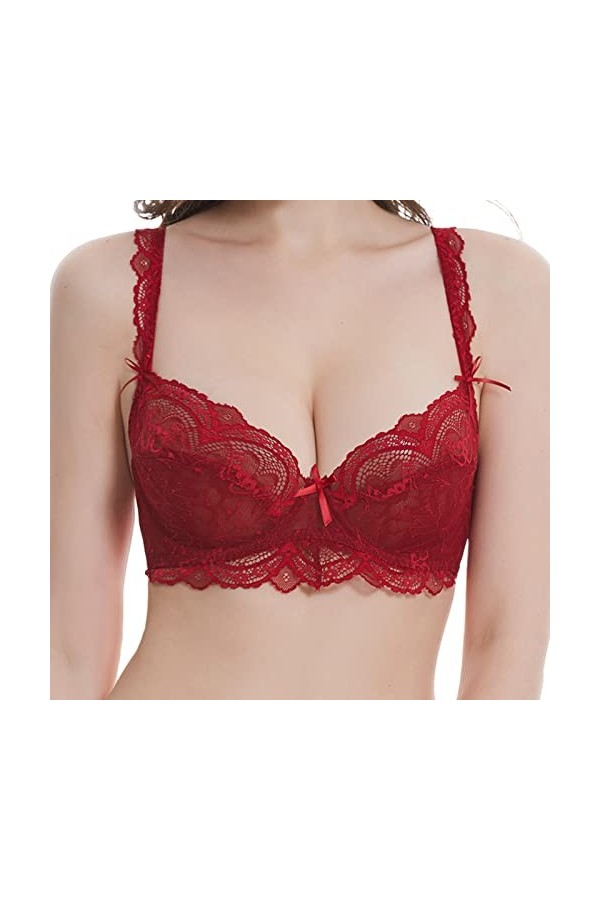 Femmes Sexy Plus Taille Bra Dentelle Bralette Underwire Push Up Anneau en Acier Plus Taille Soutien-Gorge