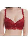 Femmes Sexy Plus Taille Bra Dentelle Bralette Underwire Push Up Anneau en Acier Plus Taille Soutien-Gorge