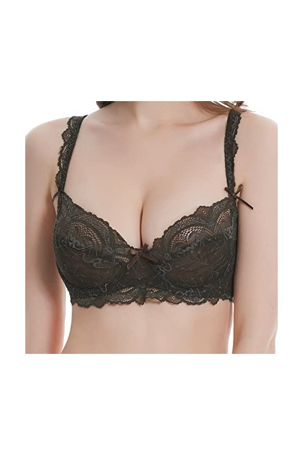 Femmes Sexy Plus Taille Bra Dentelle Bralette Underwire Push Up Anneau en Acier Plus Taille Soutien-Gorge