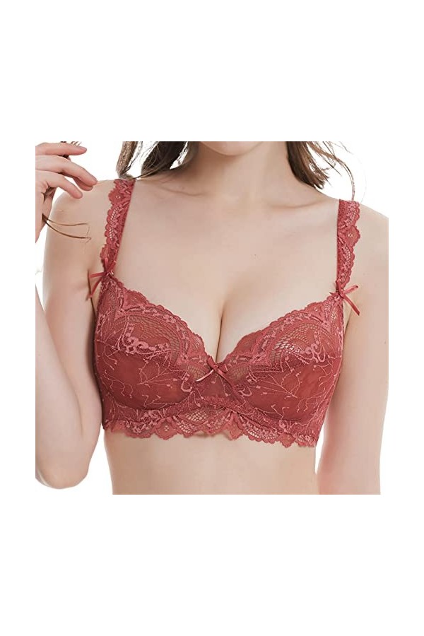 Femmes Sexy Plus Taille Bra Dentelle Bralette Underwire Push Up Anneau en Acier Plus Taille Soutien-Gorge