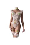 ULLIAN Strings Sexy Femme Lingerie érotique en Maille Extensible Sexy avec épissure en arête de Poisson - Combinaison Dos Nu 