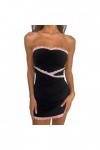 SHANHE Femmes Dété Mini Robe Sexy sans Manches Bretelles Dentelle Patchwork Slim Fit Party Club Robe Bustier Mode Streetwear