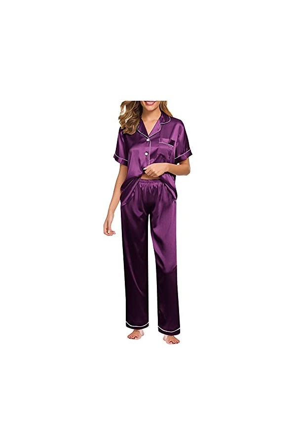 Kwatieh Nuisette Femme Sexy Hot - Costumes Sexy Femme Sexy Pyjamas en Satin Damen Sexy Dessous Spitze Lingerie Femme Dentelle