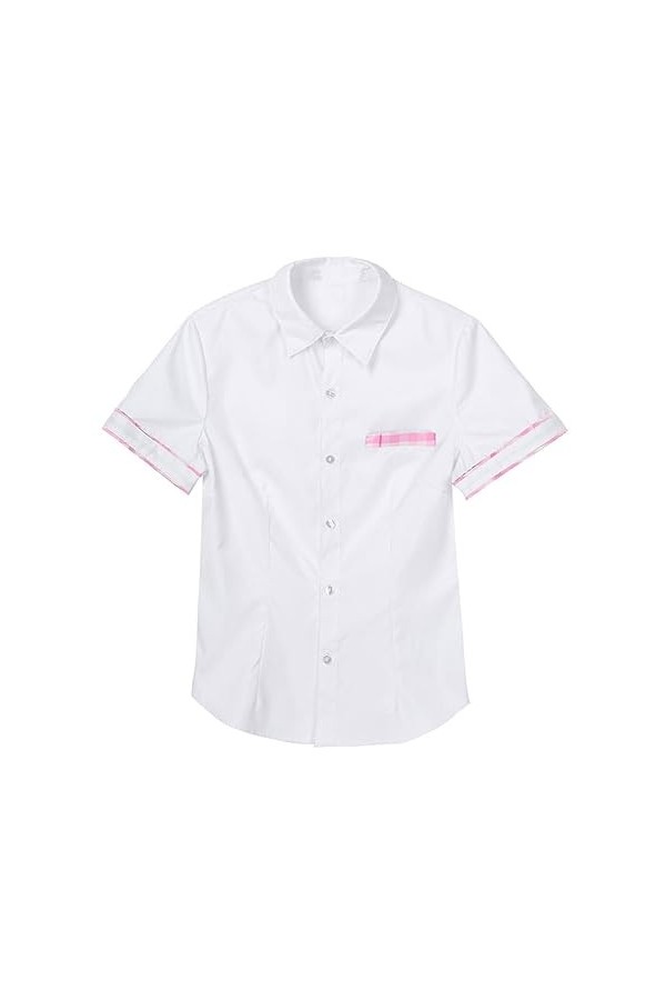 SHANHE Costume de cosplay décolières pour femmes Uniforme décolière japonaise Chemise sexy Clubwear avec jupe à carreaux Cr