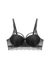 Soutien-Gorge en Dentelle Sexy Femme avec Anneau en Acier et Bretelles 3/4 Tasse de Lingerie Ultra-Mince