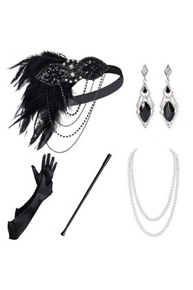 Gatsby Ensemble daccessoires pour femme des années 1920 - - Medium