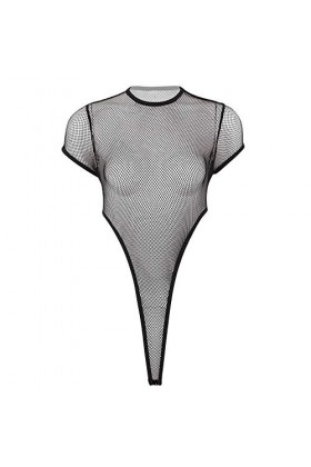 GWSFQ Combinaisons Et Jupons Femmes Body Lingerie Body Catsuit Résille Tops Sexy Manches Courtes Justaucorps Combinaison Pyja