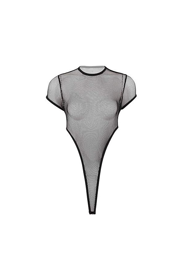 GWSFQ Combinaisons Et Jupons Femmes Body Lingerie Body Catsuit Résille Tops Sexy Manches Courtes Justaucorps Combinaison Pyja