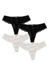 HMLOPX Daily Wear String en Dentelle for Femme Sexy T Back sous-vêtement Respirant Stretch No Show Culotte Lot de 4 Color : 