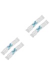 Garneck 4 Pièces De Mariée Dentelle Legband Fleurs Décoration Blanc Porte-Jarretelles Blanc Décor De Mariage Mariée Dentelle 