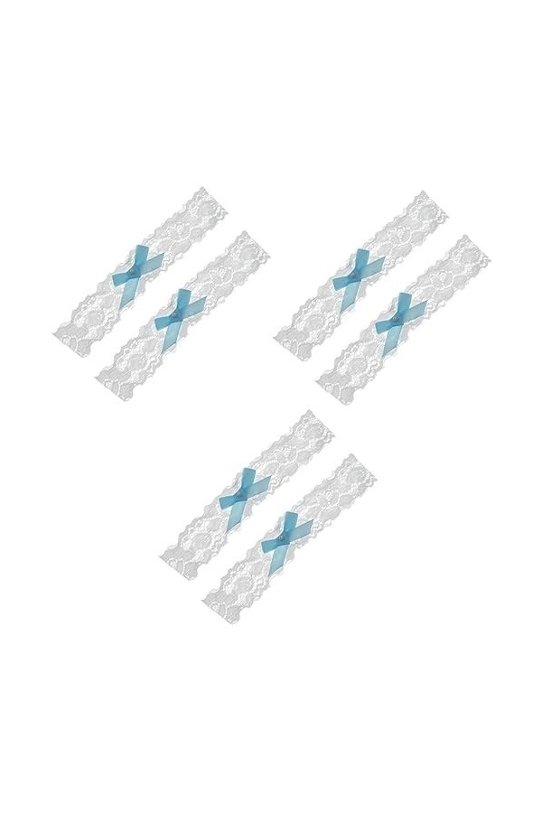 Garneck 4 Pièces De Mariée Dentelle Legband Fleurs Décoration Blanc Porte-Jarretelles Blanc Décor De Mariage Mariée Dentelle 
